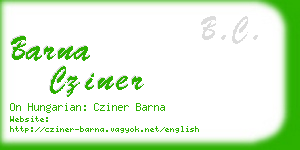 barna cziner business card